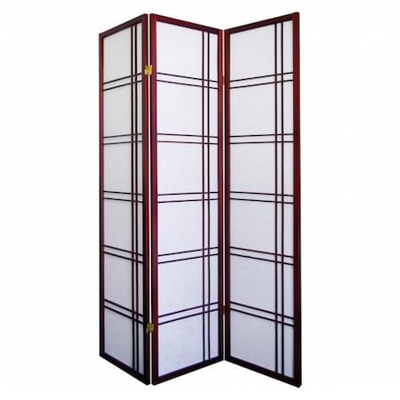 Ore International R542CH Girard 3-Panel Room Divider - Cherry R542CH